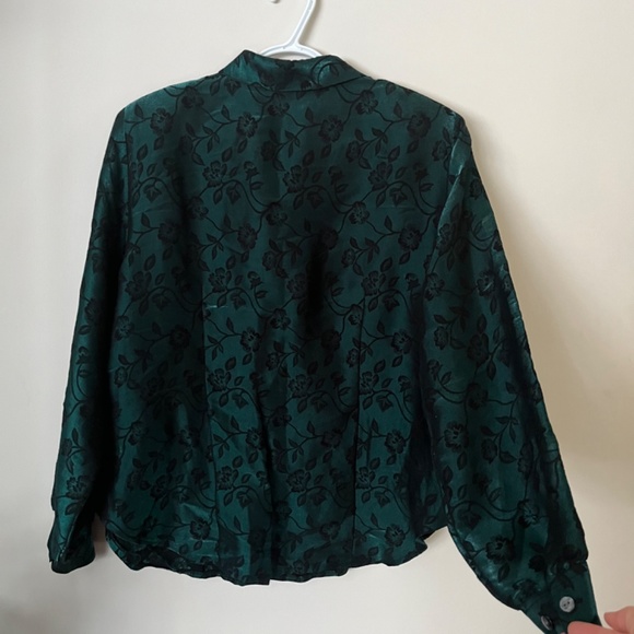Vintage emerald blouse - Picture 4 of 5